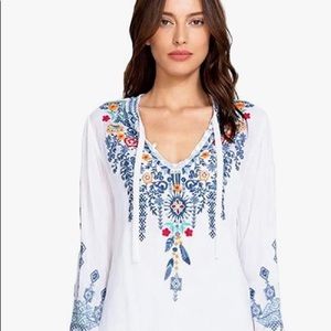 Johnny Was Embroidered Tunic White Small